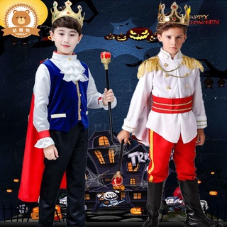 萬聖節服裝 萬聖節服裝兒童 萬聖節兒童服裝男童國王 王子表演服走秀cosplay扮演幼兒園演出服