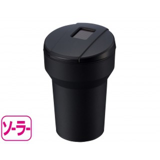 車之嚴選 cars go 汽車用品【ED-206】日本SEIKO太陽能夜間感應式LED燈藍光 超大容量掀蓋式煙灰缸