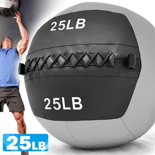 負重力25LB磅軟式藥球11.3KG舉重量訓練球wall ball壁球牆球沙球沙袋沙包C109-2325非彈力量健身球