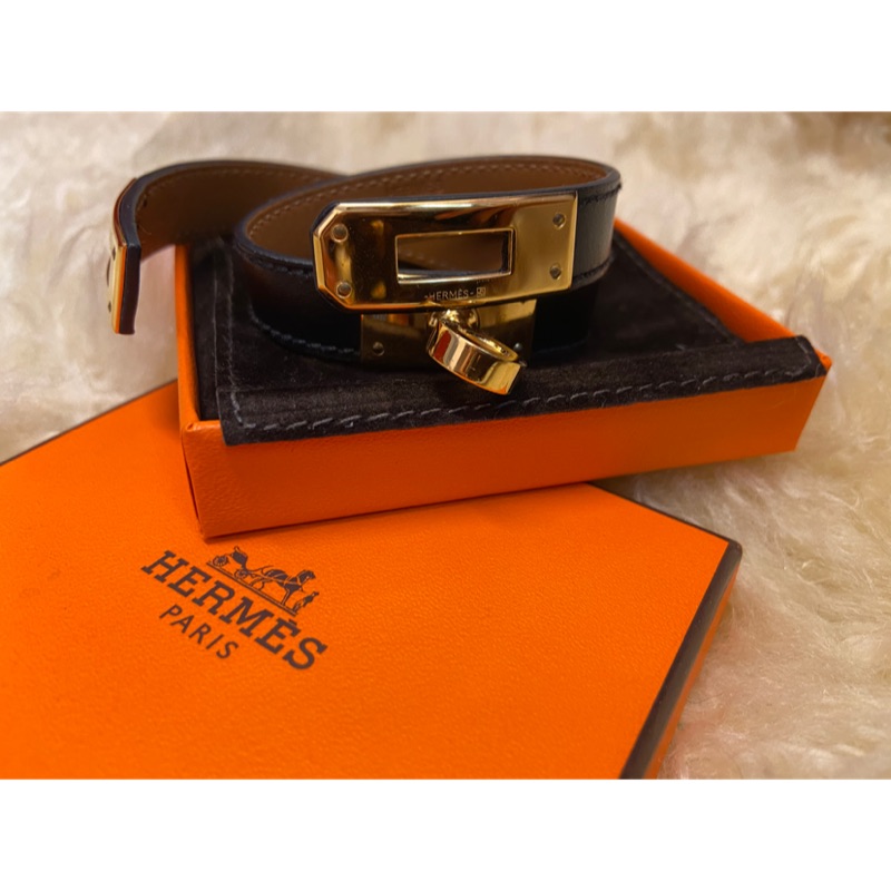 Hermes Kelly double tour黑金手鍊