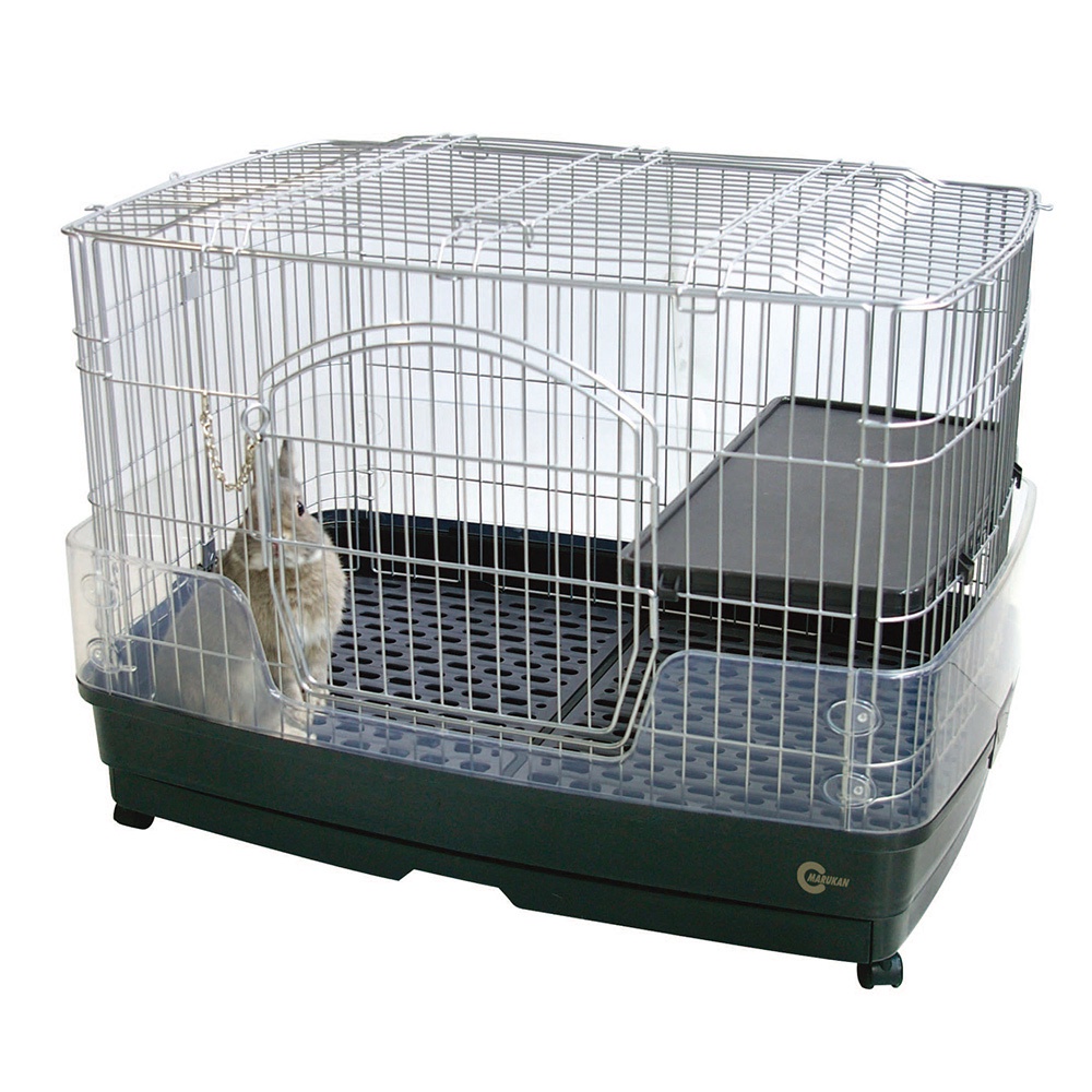 Marukan 抽屜式塑底板易清掃 兔籠 貂籠 大型飼養籠 MR-306（M）三尺兔籠（附輪＆跳板）每座 5,460元
