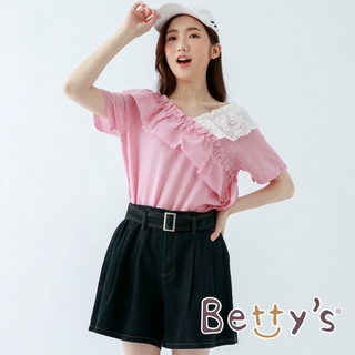 betty’s貝蒂思(05)腰帶牛仔短褲裙(藍黑色)