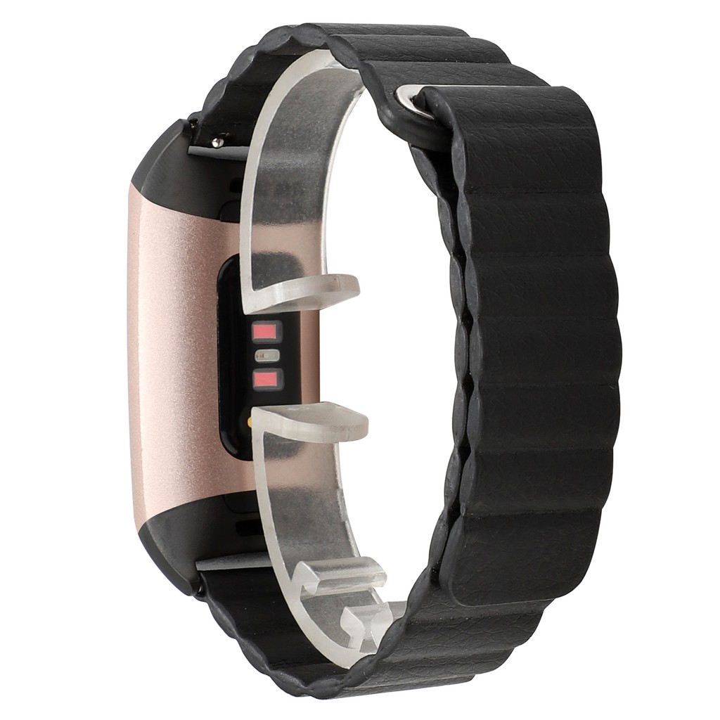 現貨 當天出貨 適用於Fitbit Charge 4回環真皮錶帶 charge 3替換腕帶回環磁性吸附錶帶真皮替換錶帶