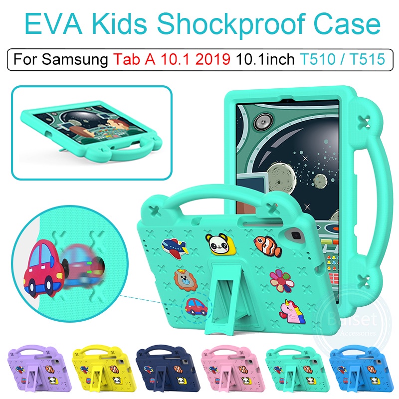 適用於 Samsung Tab A 10.1 2019 T510 T515 兒童 EVA 防震保護套, 帶 PC 支架