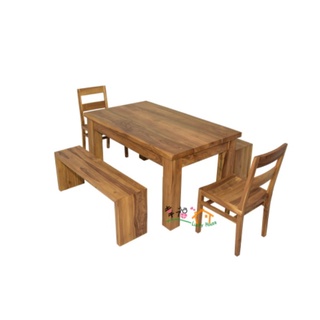 幸福家實木傢俱 直邊柚木餐桌-桌板厚 5cm,152CM(DINNING TABLE-3-2)