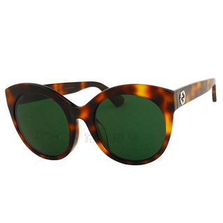 【LOOK路克眼鏡】Gucci 古馳 太陽眼鏡 雙G 圓 琥珀 GG0028SA 002