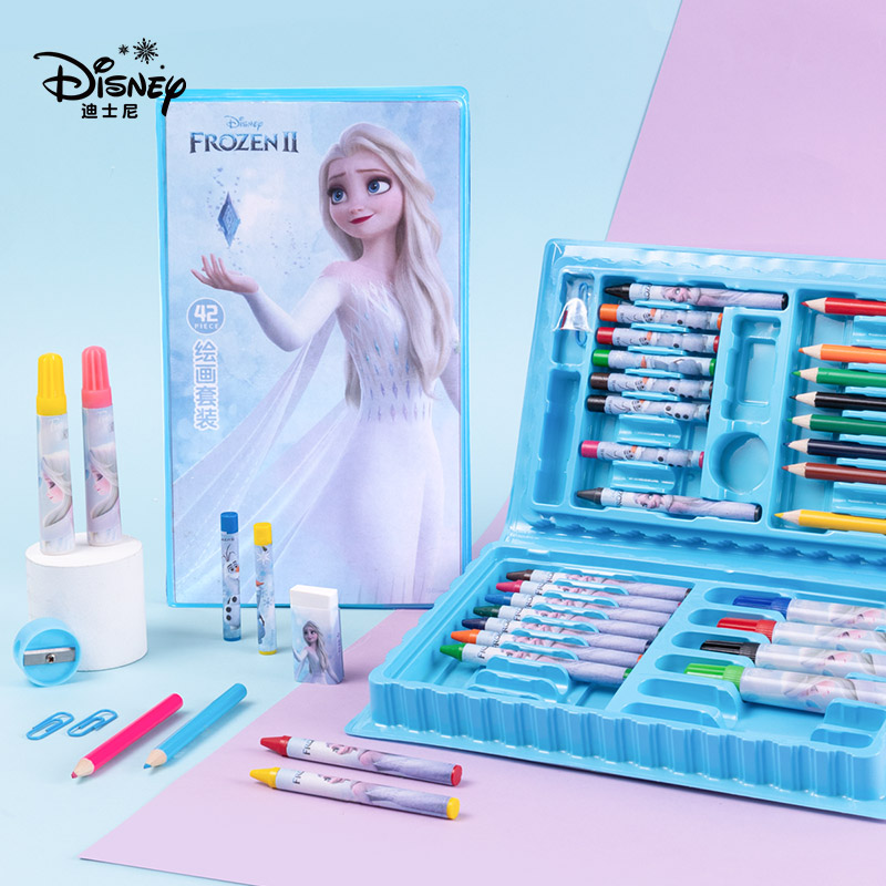現貨迪士尼兒童畫畫套裝初學者繪畫水彩筆幼兒園彩色筆油彩筆小學生油畫棒繪畫工具繪畫禮盒套裝 蝦皮購物