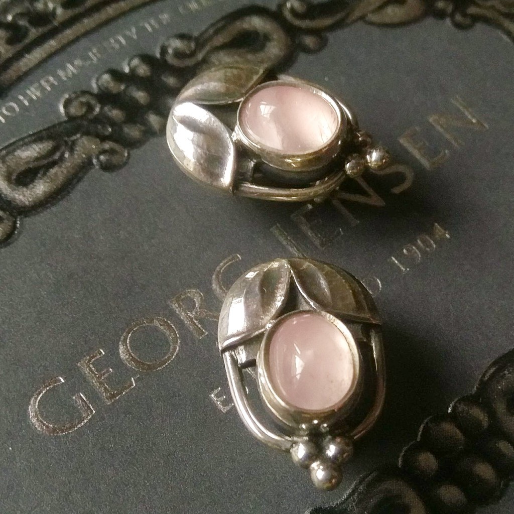 ㊣ 喬治傑生 Georg Jensen 2003 粉晶 寶石 年度耳環 全新含盒 綠玉髓 2018 項鍊 ☁ 經典 ☁