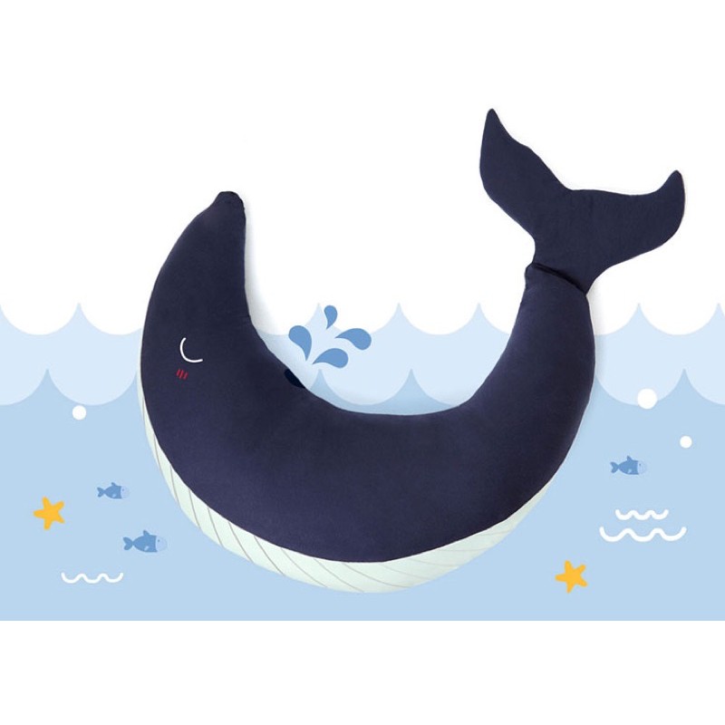 媽媽餵 月亮枕 鯨魚款 全新