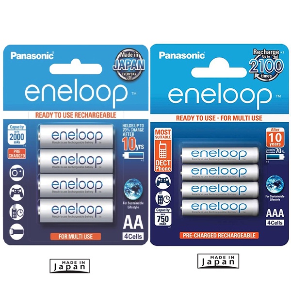 認明真品 (含稅附發票) Panasonic 國際牌 eneloop 可充2100次低自放電電池 4顆送電池盒