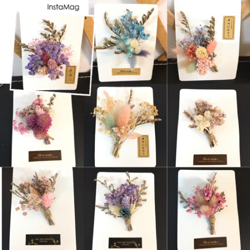 乾燥花小卡明信片禮卡謝卡空間裝飾佈置日式風格文青簡約 Flower Yu 花之羽 蝦皮購物