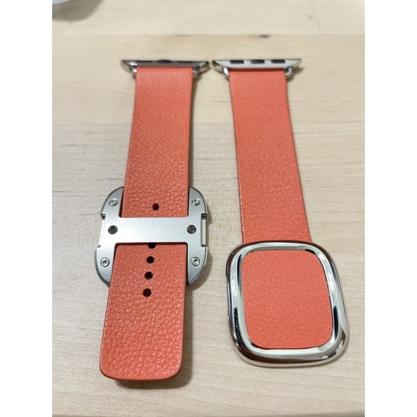 幾乎完美的 Apple Watch 6 40mm 原廠 粉橘色 時尚 環扣錶帶 L