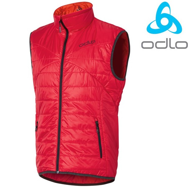 ODLO 男 primaloft 保暖背心 防風化纖背心 輕量抗水雙面穿 紅 525212-30176 綠野山房