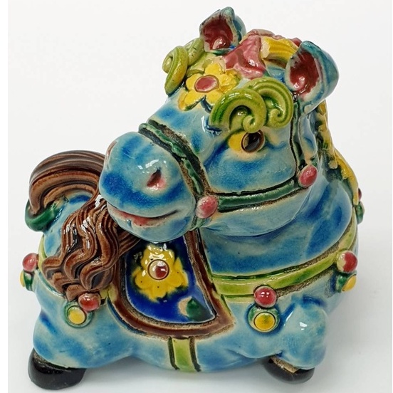 台灣藝品/交趾陶 迷你十二生肖465馬