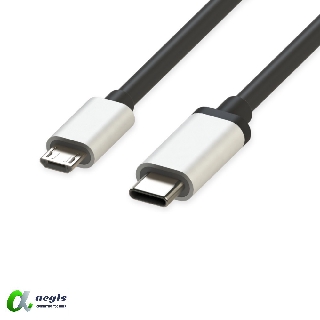 aegis艾吉斯 Type C 轉 Micro USB 傳輸線 快速充電線 數據線資料資料傳輸【安卓充電線】 AGC2M