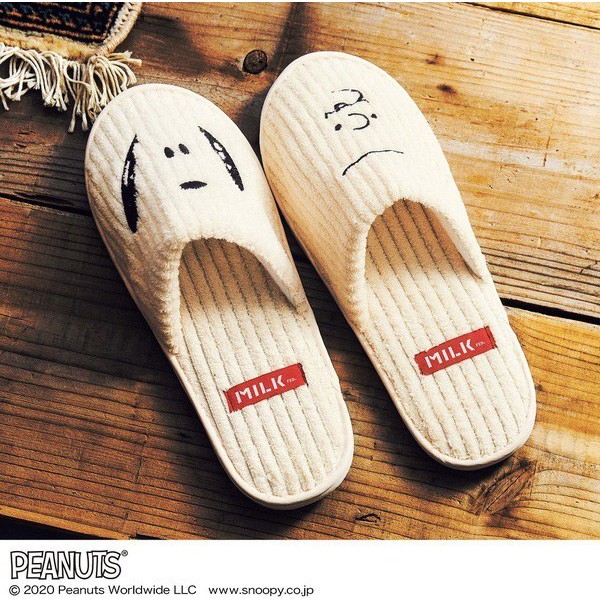 日本限定 mini雜誌附錄 MILKFED 聯名款 刺繡 SNOOPY 史努比 查理布朗 居家拖鞋 室內拖鞋 拖鞋