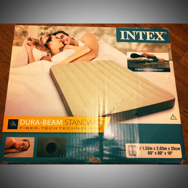 INTEX 豪華雙人單層植絨空氣床