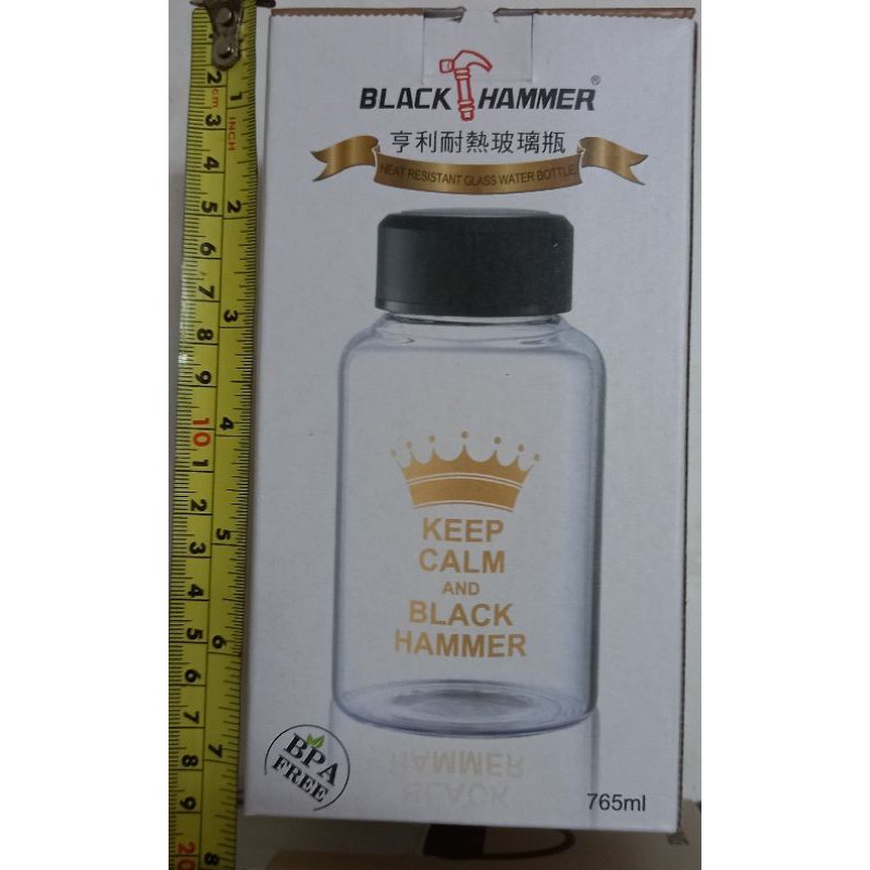 全新義大利 BLACK HAMMER 亨利耐熱玻璃瓶 765ml 附提袋 混款隨機降價囉！趁現在要買要快買到賺到喔!!