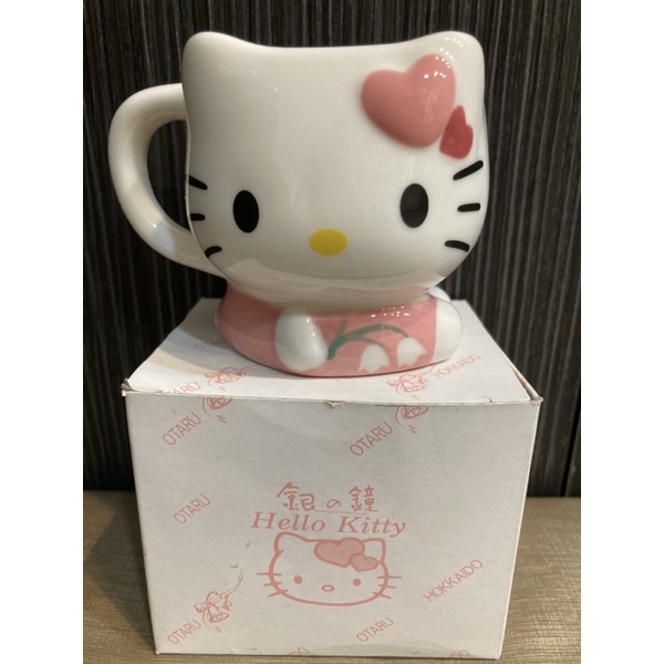 日本北海道小樽銀之鐘咖啡杯   hello kitty咖啡杯