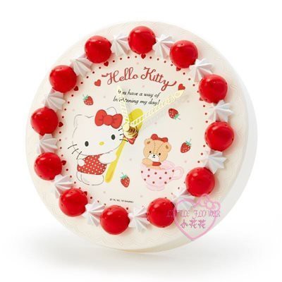 ♥小花花日本精品♥HelloKitty美樂蒂雙子星蠟燭指針草莓蛋糕造型圓型壁鐘可立式時鐘座鐘56889406