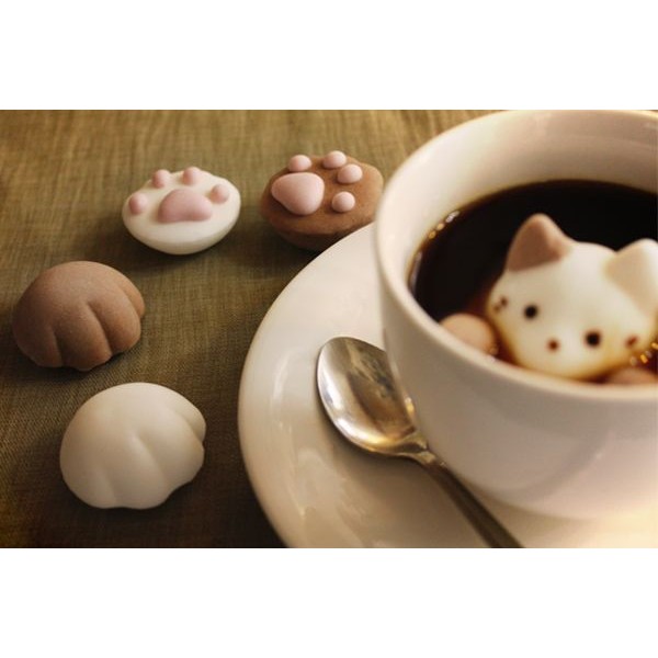 PinkLoveJapan~日本購回~預購 貓咪 大頭造型 貓掌 貓肉球 棉花糖 造型甜點 造型棉花糖 白盒包裝