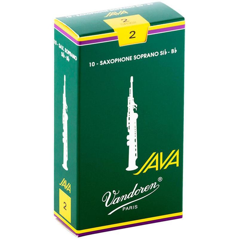 【現代樂器】法國 Vandoren JAVA 綠盒 Soprano Sax 高音薩克斯風 2號 竹片 10片裝