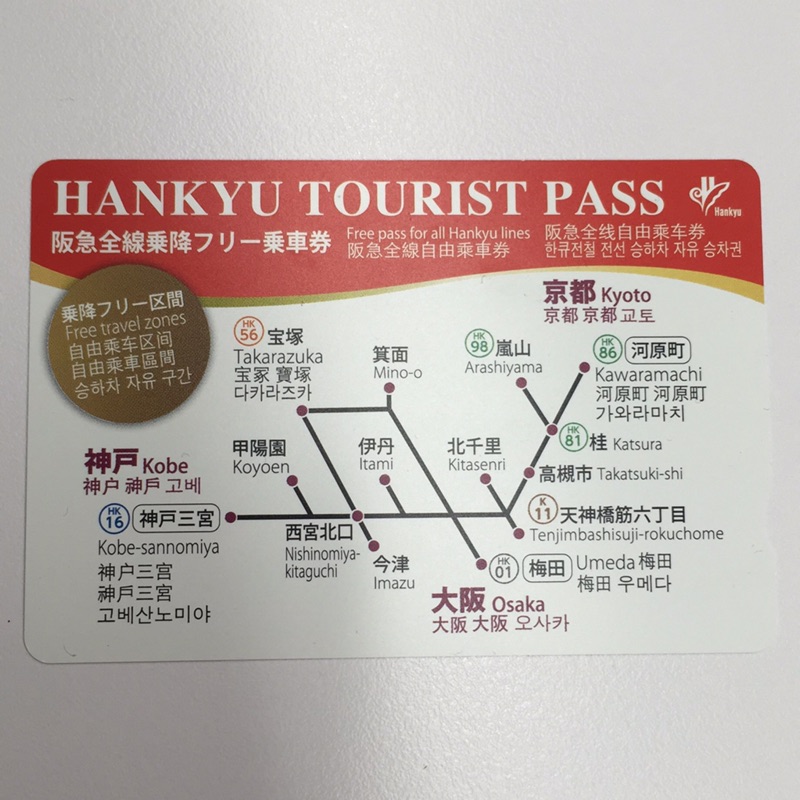 日本 阪急電車 一日乘車券