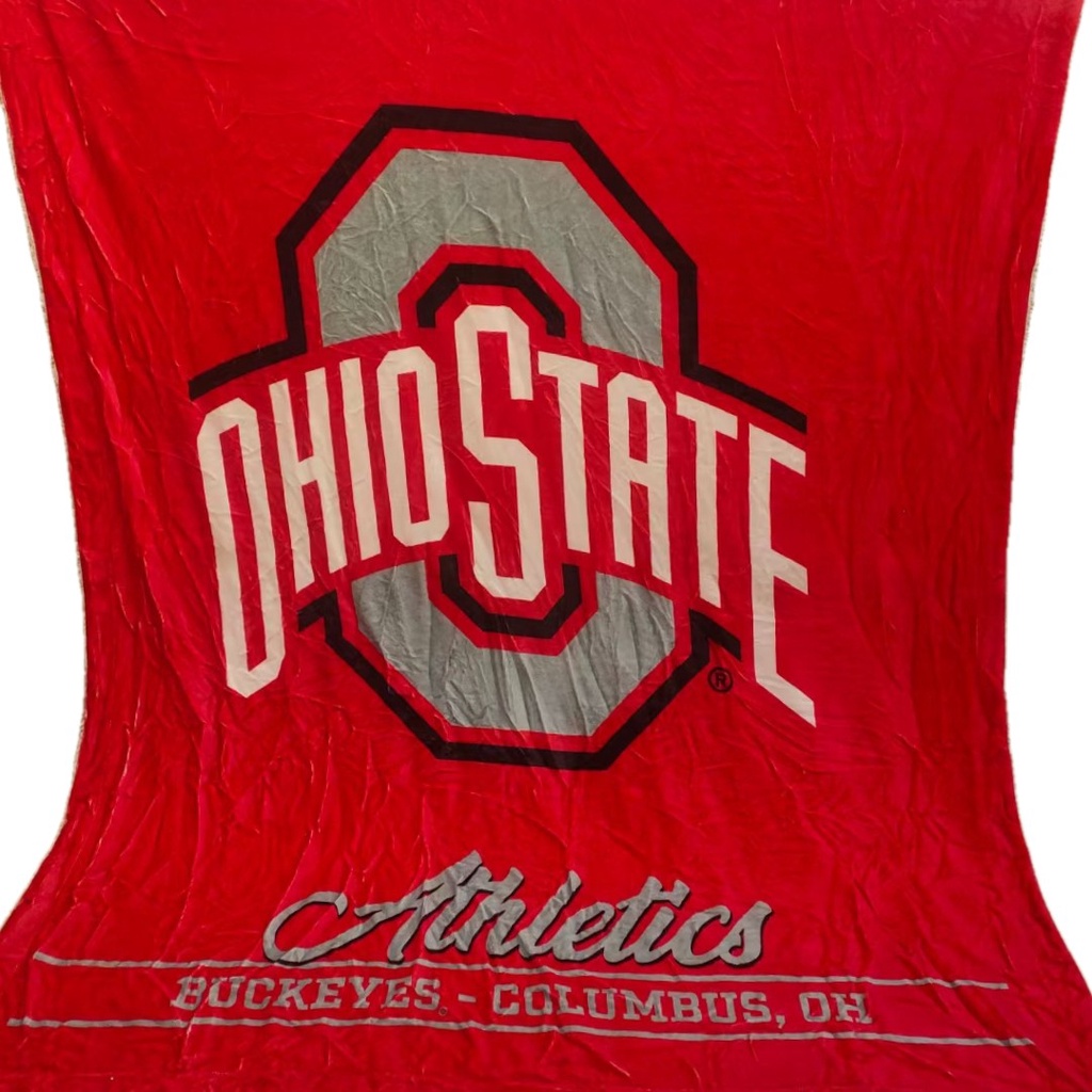[現貨]美式大學NCAA球隊雙層毛毯 厚毯Sherpa俄亥俄州立Ohio七葉樹隊 OSU居家蓋毯交換生日禮品