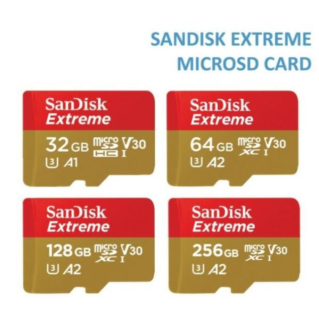 SanDisk 新版 32G 64G 128G 256G MicroSD EXTREME U3 A2 運動相機 記憶卡