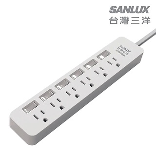 SANLUX 臺灣三洋 延長線 3孔6座6切插座1.8M SYPW-366AA 結帳領專用折價卷原廠保固 超值價