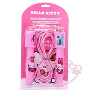 ♥小公主日本精品♥Hello kitty 小學生男孩女孩卡通粉色計數跳繩 輕巧運動戶外玩具 56882001