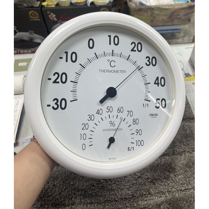 日本製CRECER溫溼度計 溫度計/濕度計CR-320(白/藍）