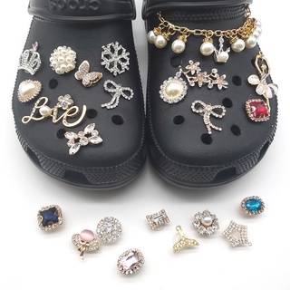 Crocs Jibbitz 智必星卡駱馳洞洞鞋配飾DIY鞋花鞋扣珍珠項鍊新潮時尚金屬鑽石皇冠鞋釘