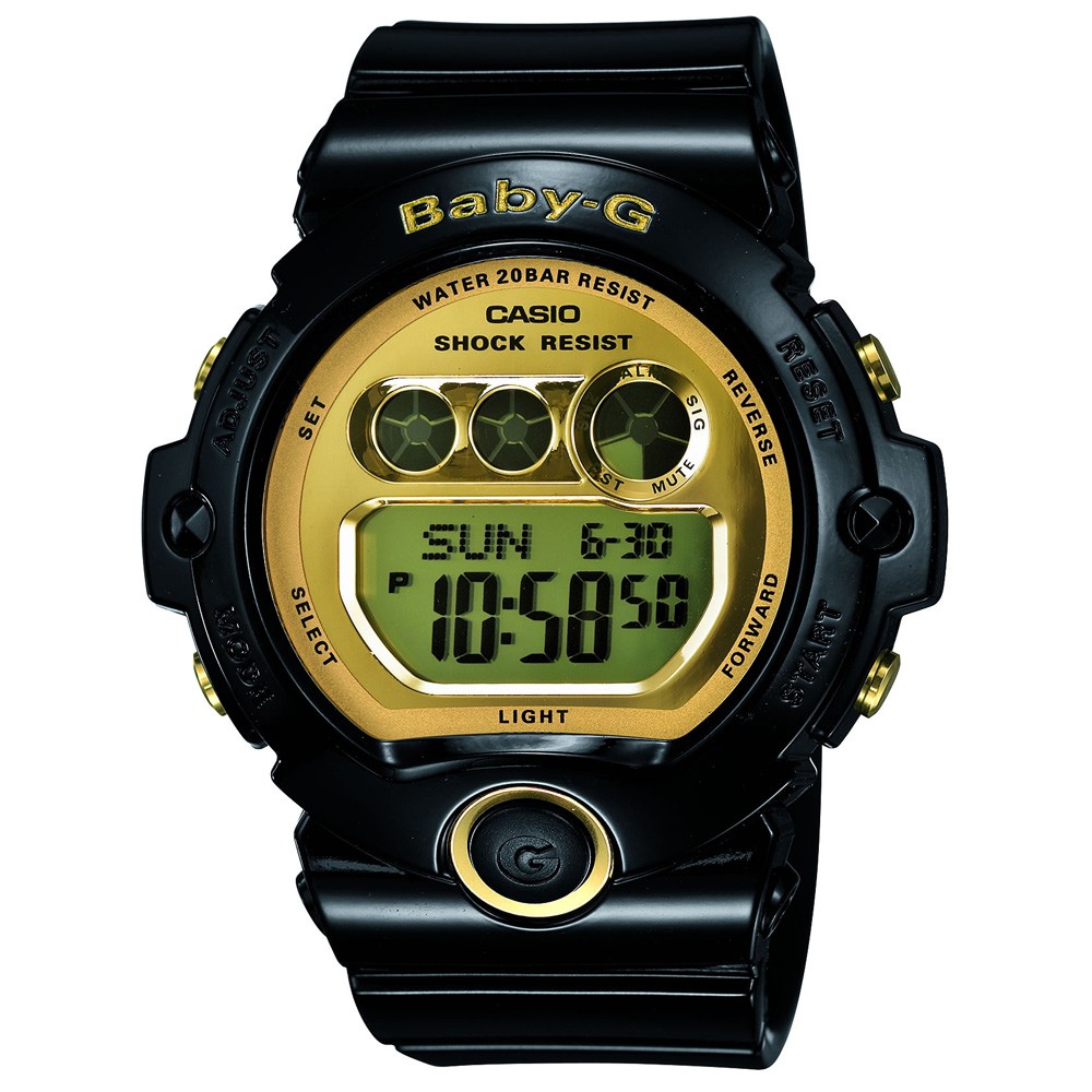 【CASIO】BABY-G  甜美魅力吸金派對休閒運動錶-金面(BG-6901-1)正版宏崑公司貨