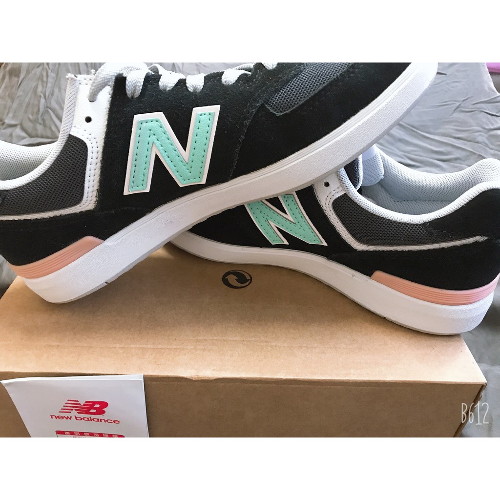 New Balance 574系列 N字鞋 麂皮 經典 混搭 / 黑粉 尺碼：24 / 零碼特賣