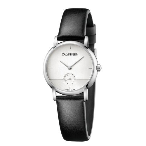Calvin Klein CK 女 極簡設計小秒針皮帶腕錶(K9H2Y1C6)