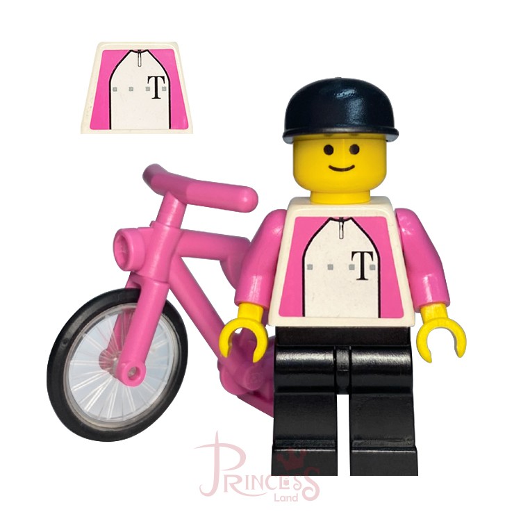 公主樂糕殿 LEGO 樂高 絕版 二手 2000年 1196 城市 德國電信賽車騎手 深粉紅腳踏車 A108