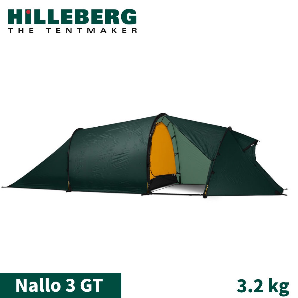 【HILLEBERG 瑞典 紅標 Nallo 3 GT 納洛 輕量三人帳篷《綠 3.2 kg》】013711/隧道帳
