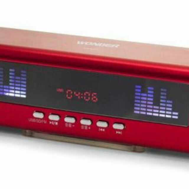 旺德 USB/FM MP3隨身音響 -紅色WD-9209U