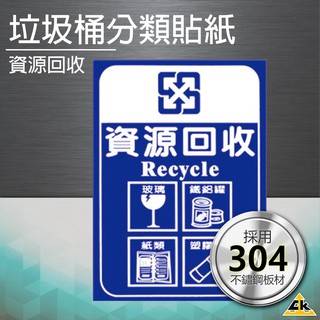 【鐵金鋼】資源回收 分類貼紙垃圾桶 回收桶 環保分類 垃圾箱 箱子 分類桶 告示牌