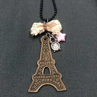 巴黎鐵塔造型蝴蝶結項鍊