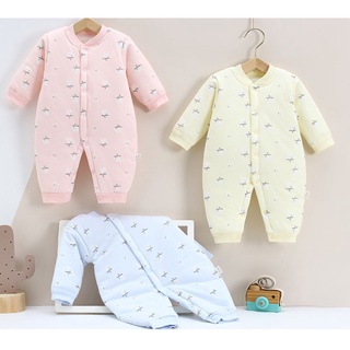 ❤現貨B222❤幼兒衣服秋冬款純棉夾棉衣服保暖連身衣加厚哈衣(小熊款/狐狸款)