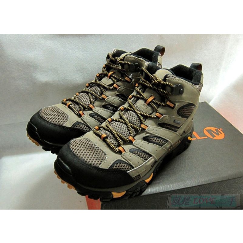 【MERRELL】 男 卡其色 防水 全新 多功能 登山鞋 
Moab 2 Mid GTX ML06057 US-9.5