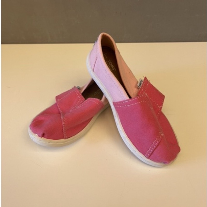 TOMS 桃紅色粉色帆布鞋 17.5cm