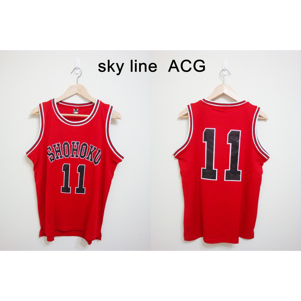 Sky Line Acg Cosplay Slam Dunk 灌籃高手湘北高校籃球隊球衣背號11號流川楓d款 蝦皮購物