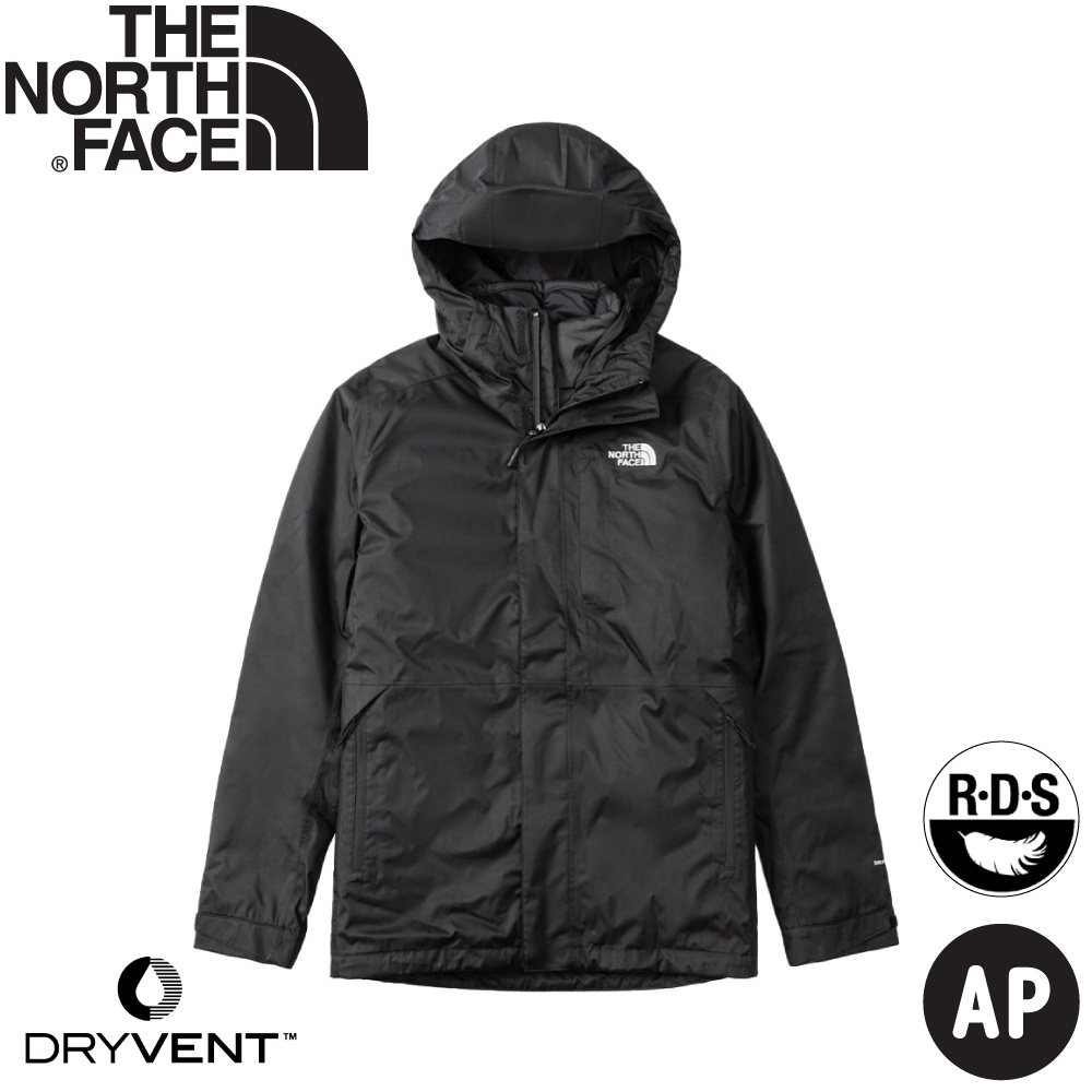 【The North Face 男 DV防水二件式羽絨外套 AP《黑》】5B3A/防水外套/衝鋒衣/風雨衣/連帽外套