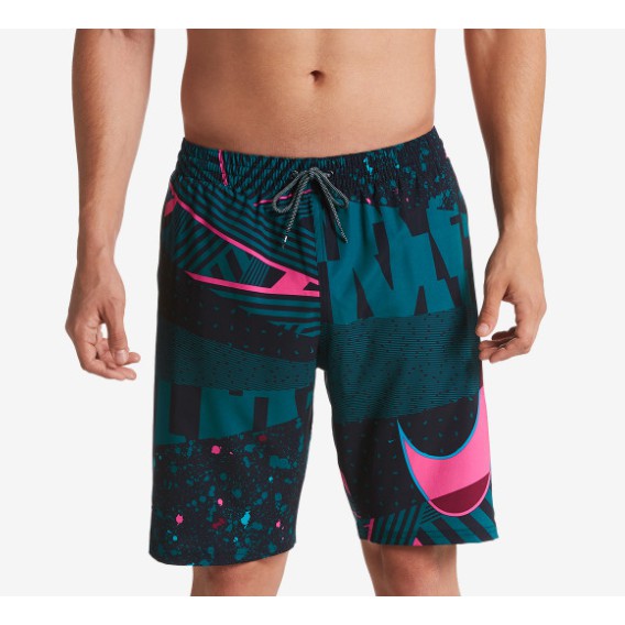 麥修斯 Nike 黑9吋海灘褲防潑水沙灘褲衝浪褲防水男子ness9454 489 蝦皮購物