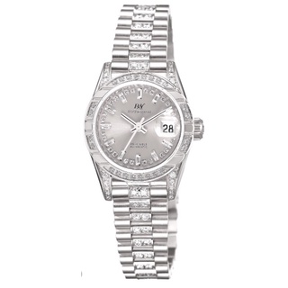 ROSDENTON 勞斯丹頓 女 榮耀總裁 晶鑽機械腕錶-銀 (型號: 97627LF-4W)