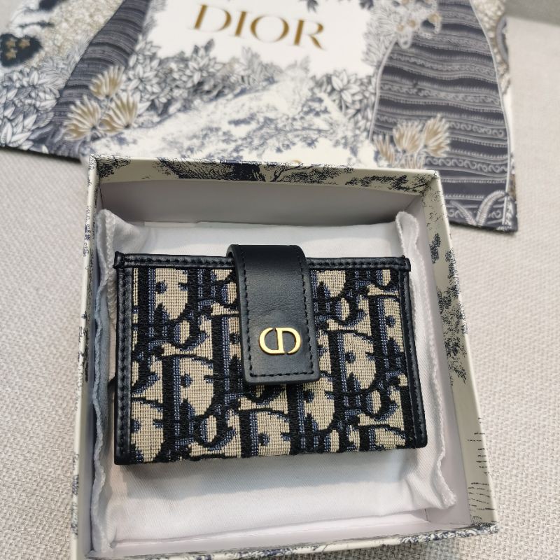 迪奧dior 提花帆布刺繡卡包證件夾信用卡多卡位名片夾 蝦皮購物