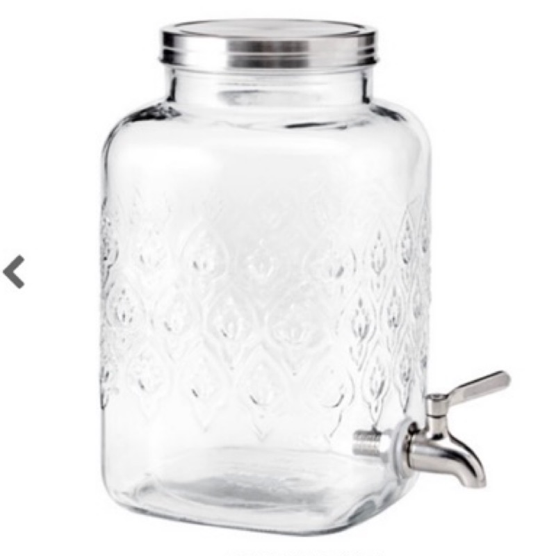 IKEA 9.9成新 氣泡酒雞尾酒果汁飲料桶 玻璃壺 透明家用果汁罐 附龍頭飲料罐 咖啡廳 二手美物 歡迎面交